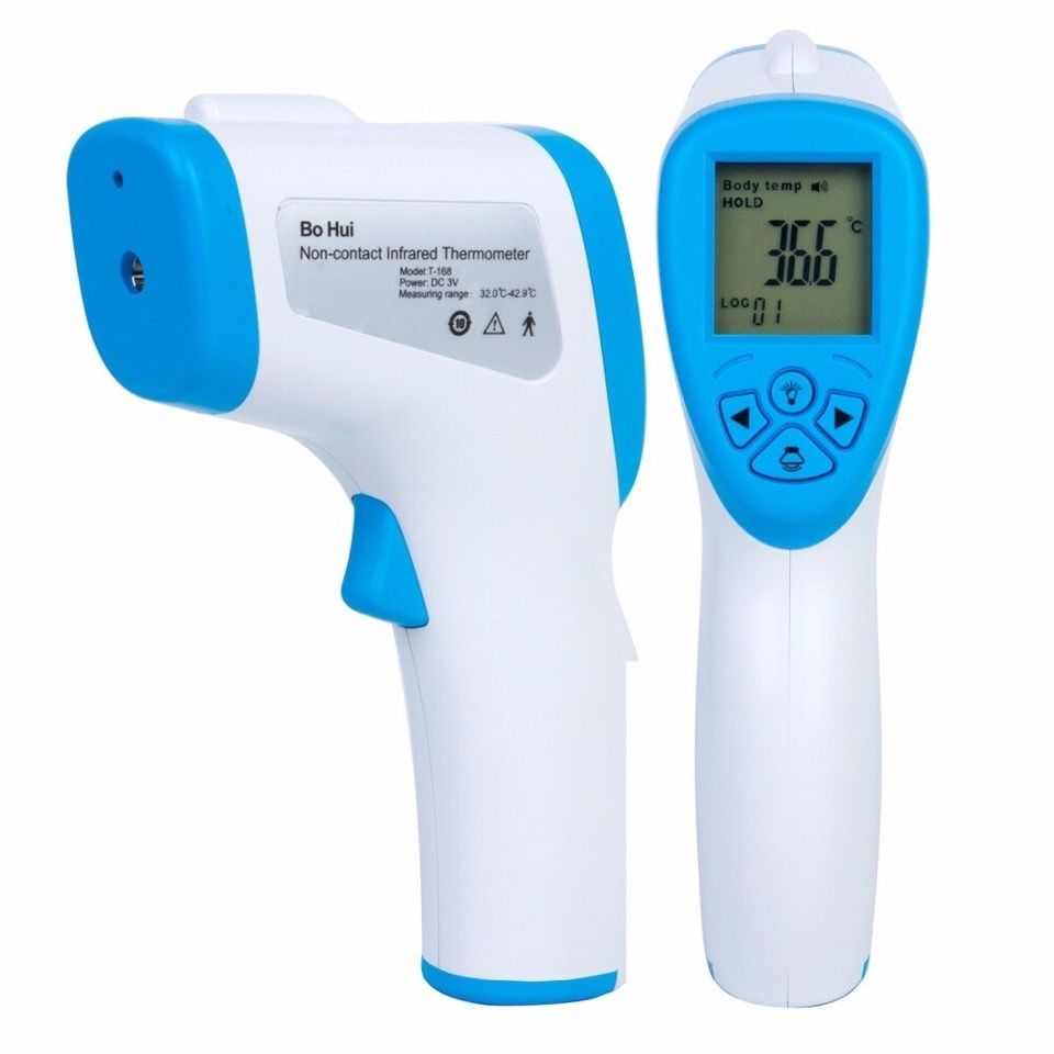 Non-Contact Body IR Thermometer with 3 Color Alarm Backlight Display